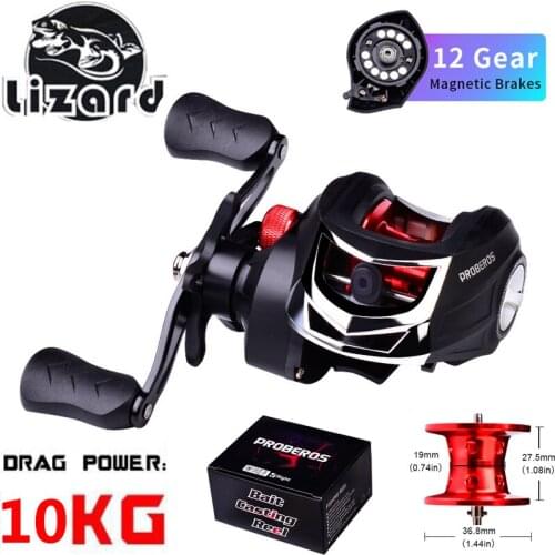 LIZARD Fishing reels 7.2:1 10kg Max Darg Metal Cup Fishing Reel Low profile reel Bait casting Fishing reel Baitcasting DW124