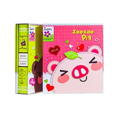 Family Album Retro Couple Insert Photo Album 7-Inch Plastic Childrens Cartoon Baby Album Album 100