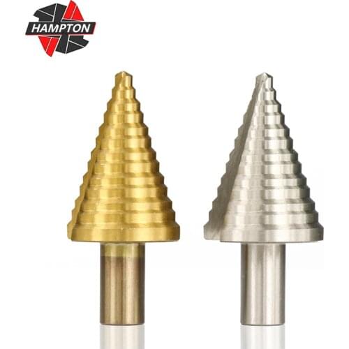 Hampton Round Shank Step Drill Bit 5-35mm Straight Groove Core Drill Bit HSS Wood/Metal Hole Drilling Cutter For Power Tools