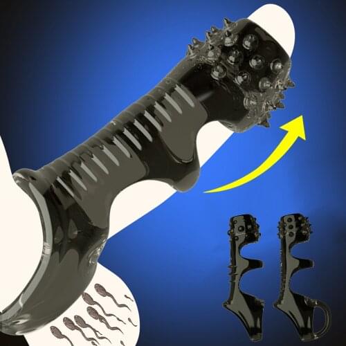 Silicone Penis Ring Scrotum Bind Cock Ring Sex Toys for Men Erection Prostate Massage Dual Ring Delay Ejaculation Lock Ring