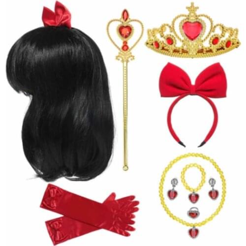 Anime Snow White Synthetic Headdress Halloween Snow White Cosplay Accessories Crown Hair Headband Gloves Necklace