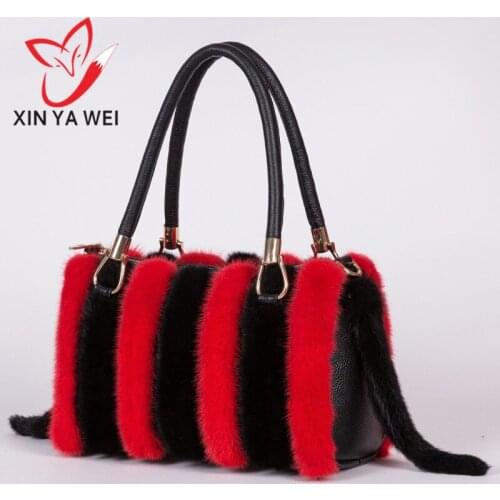 Mink leather bag multicolor optional ladies handbag shoulder bag leather design shoulder bag cowhide fashion ladies handbag