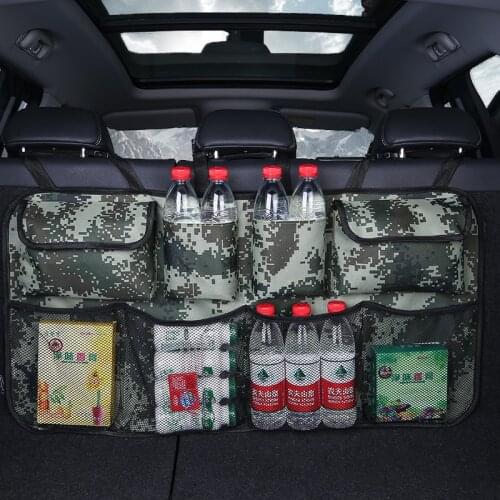 Car Rear Seat Back Storage Bag Multi Hanging Nets Pocket Trunk Case Organizer Auto Stowing Tidying Interior Accessories