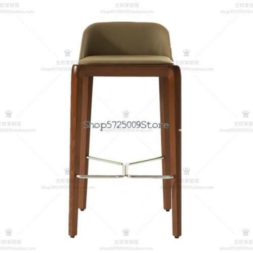 Light luxury bar stools Nordic solid wood high chairs modern minimalist creative designer bar chairs home front bar stools