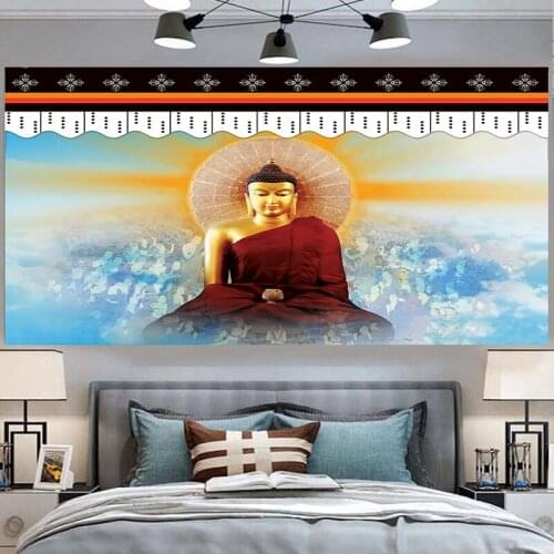 Tibet Buddha Tapestry Wall Hanging Background Bedspread Bohemian Table Cloths Home Decor Blanket