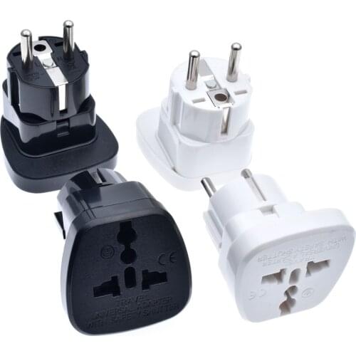 Universal US UK AU CN To EU Plug Socket Adapter Travel Wall AC Power Charger Outlet Adapter Converter extension plug 2 pcs