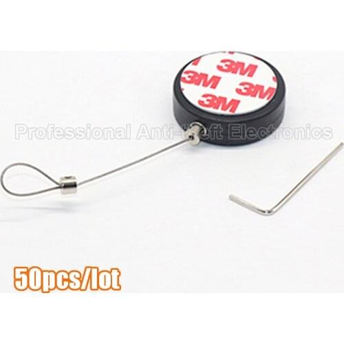 Retractable anti-theft pull wire box recoiler round security steel cable 50pcs/lot