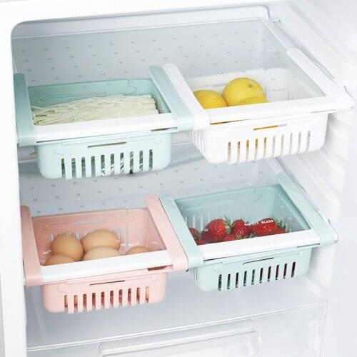 Retractable Refrigerator Storage Rack Home Multi-function Layered Drawer Refrigerator Racks Fresh Storage Partition Racks