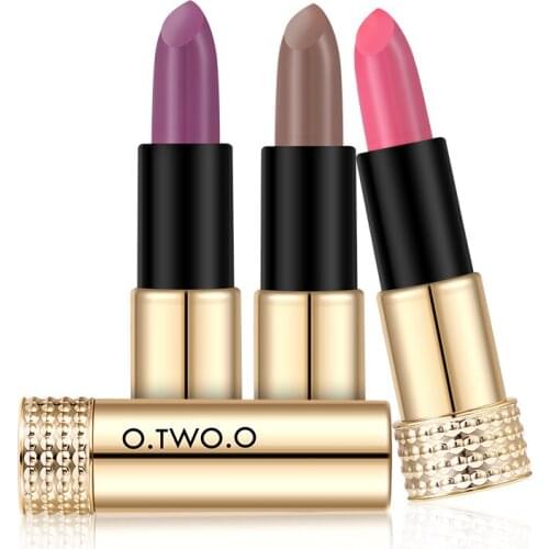 O.TWO.O High Quality 12 colors Lipstick Matte Long Lasting Kissproof Waterproof Nude Lip gross Make Up Sexy rouge a levre mat