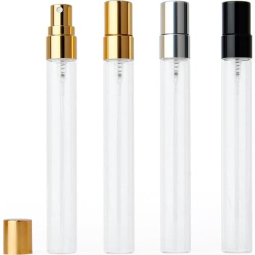 100 pieces/lot 10ml Portable Glass Spray Bottle Refillable Perfume Bottles Sprayer Fine Mist Empty Bottle