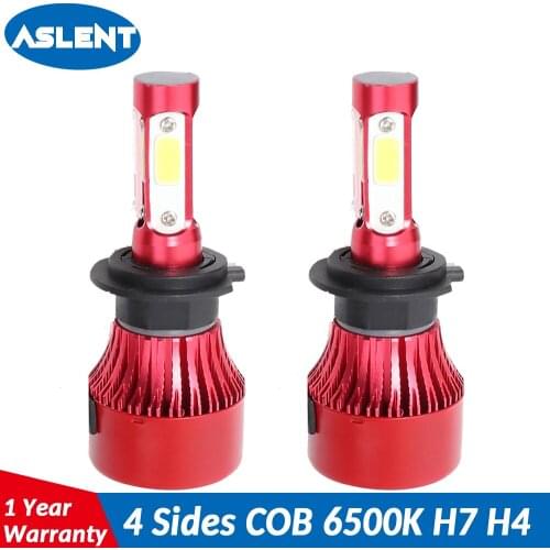ASLENT 2Pcs H4 LED H7 H11 H13 9004 9005 9006 9007 COB LED Car Headlight Bulb 100W 12000LM 6500K Auto Headlamp 12V 24V fog light