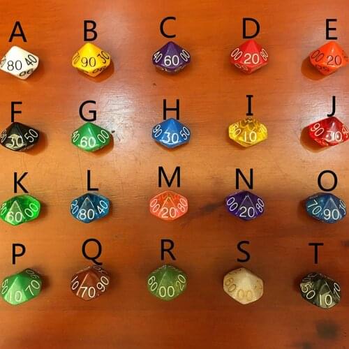 20 PCS/Set 20 Kinds Option Funny Dice 16*16mm 10 Side Puzzle Game Send Children Gift