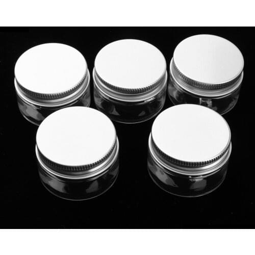 5x Empty Cosmetic Pots Lip Balm Container Jar Aluminum Cover 100 ml 68x43 mm