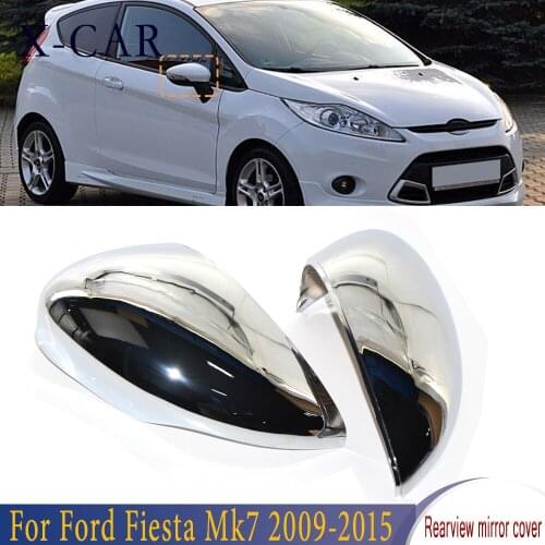X-CAR For Ford Fiesta Mk7 2009 2010 2011 2012 2013 2014 2015 1Pair Car Rearview Wing Mirror Cover 1594546 8A6117K747CA