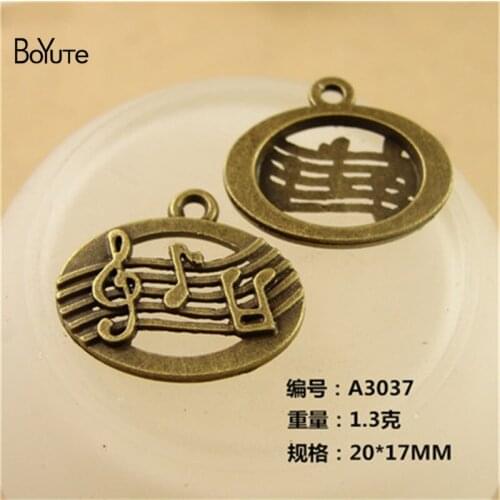 BoYuTe (100 Pieces/lot) 20*17MM Antique Bronze Plated Alloy Music Notation Charms Pendants for Choker Necklace Jewelry Making