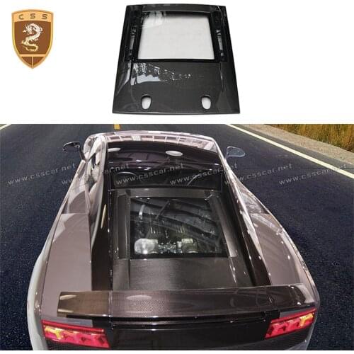 CSSCAR Fashion real carbon fiber black rear engine hood fit Gallardo LP550 LP560 LP570 high configuration Style double carbon