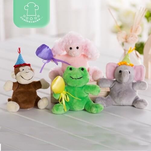 Baby Toys Mini Animal Stuffed Soft Doll Happy Birthday Gifts Monkey Frog Elephant Dog, 12CM
