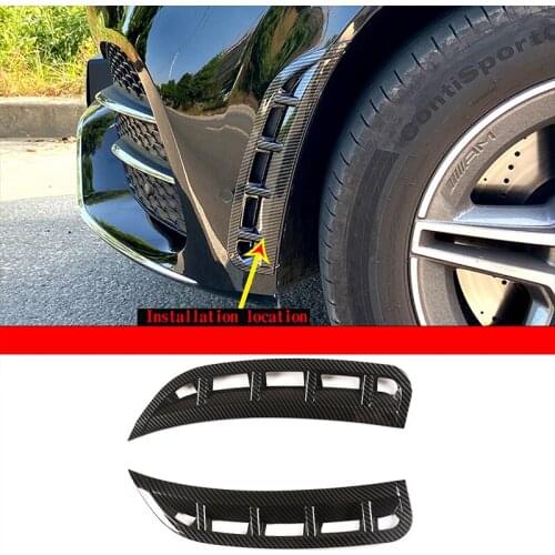 For Mercedes-Benz GLE W167 2020-2021 ABS Carbon Fiber Car Front Bumper Spoiler Side Deflector Sticker Car Exterior Accessories