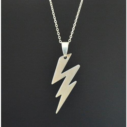 FLTMRH Stainless Steel Necklace Hot Lightning Necklaces For Women Protection Pendants For Girlfriend Gifts Jewelry