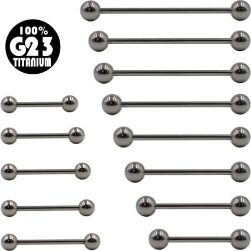 G23 Titanium Industrial Straight Barbells Ring Tongue Ring Bar Piercings Earring Piercing Nipple Rings Titanium Piercing Jewelry