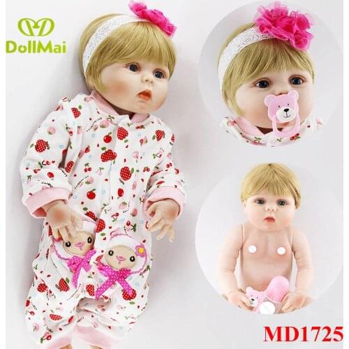 22" Full Silicone reborn doll baby girl doll reborn for children xmas gift Bebes reborn corpo de silicone inteiro bonecas