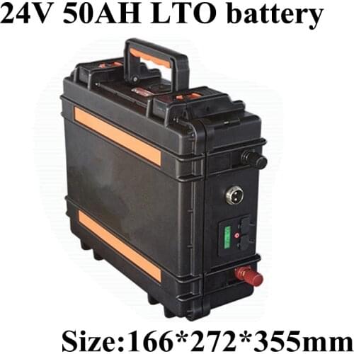 LTO 24v 50Ah Lithium Titanate Battery with ABS Case Fast Charge Portable Power Backup Power Solar Light Lamppost+10A Charger
