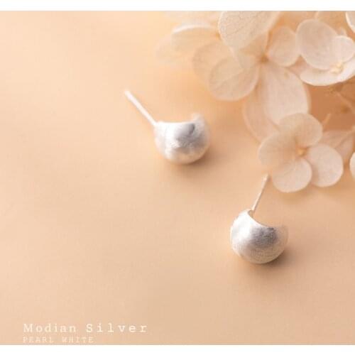 MODIAN Hot 925 Sterling Silver Geometric Camber Stud Earring for Women Fashion Irregular Simple Ear Pin Korea Style Fine Jewelry