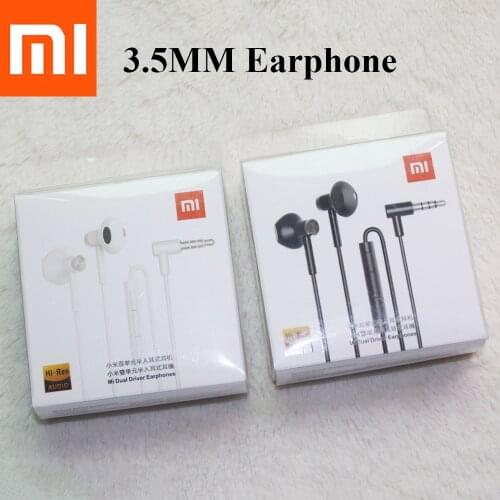 Xiaomi 3.5MM In-Ear Earphone Dual Units Half andsFree/Mic Stereo Earbuds For Mi CC9Pro CC9e 10lite 5C POCO M3 Redmi Note 8 9 Pro