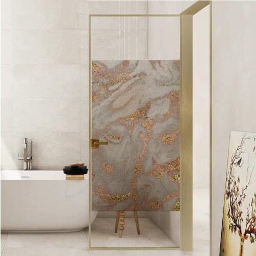 Custom Size Glass Film Static Cling Botanical Marble Pattern Private Film Drop-Shipping Vinyl Stained Tint-Film