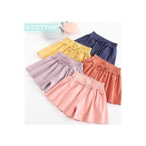 2021 Summer New Girls Hakama Cotton Shorts Childrens Clothing Shorts Lycra Cotton Beach Summer Baby Girl Shorts Toddler Pants