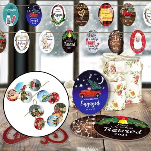 Newly Christmas Wooden Hanging Ornament Creative Party Supplies for Home Living Room Garden Decoration