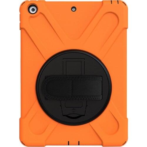 For iPad 10.2 2019/2020 Case, Shockproof Silicone Rugged Case,with Shoulder Strap,Grip,Rotatable Kickstand