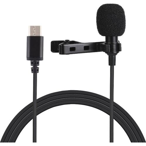 PULUZ 1.5m USB-C / Type-C Jack Lavalier Wired Condenser Recording Microphone