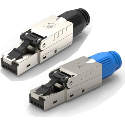 RJ45 Cat 8 Field Connector Termination Plug Keystone Jack 40G 2000MHz Shielded Toolless Free Connection Up To PoE+ 100W