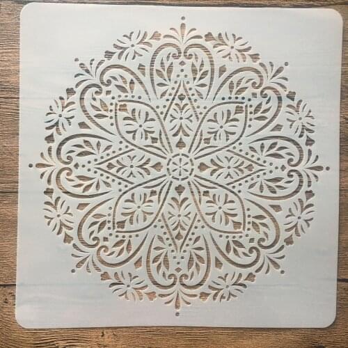 30x30cm Large Mandala Wheel Decorative Stencil Stencils Wall Scrapbook Coloring Book Embossing Album mandala stencils