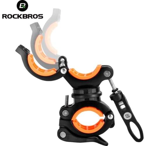 ROCKBROS Cycling Bike Rotating Light Double Holder 360 Degree Rotatable bicycle clamp Flashlight LED Torch Light Holder Grip