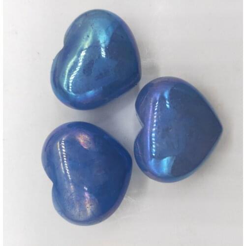 Hand Polished Pretty Rainbow Angel Aura Natural Quartz Cryatal Cute Heart Crafts For Gift Decoration