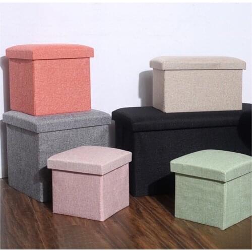 Storage Stool Ottoman Fabric Foldable Storage Box Sofa Footrest Foot Stool Seat Storage storage box storage organizer