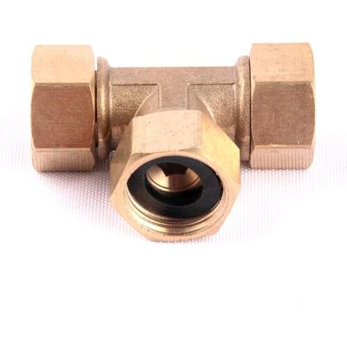 1pc 1/2 Inch Brass Tee Connector Female Thread Copper Adapter Garden Hose Brass 3 Way Coupling