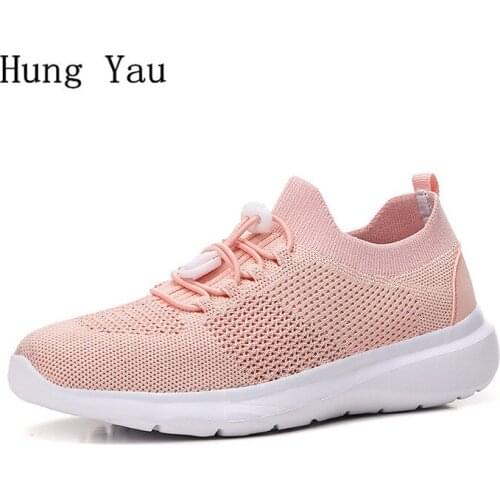 Women Casual Shoes Flats Fashion Outdoor Summer Breathable Couple Mesh Shoes Slip On Height Increasing Woman Platform