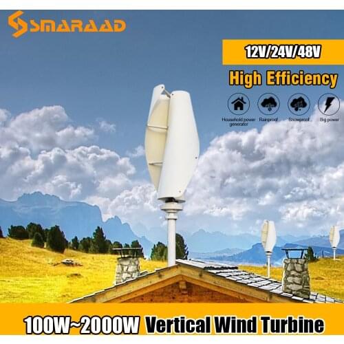 New Arrive 400w 600w 1000w Vertical Axis Wind Turbine Generator 12v 24v 48v 96v With Free MPPT Controller Wind Mill For Home Use