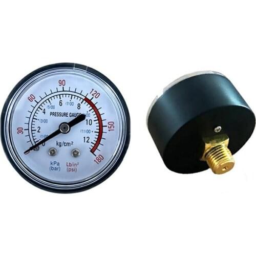 Air Compressor Pressure Gauge Pressure Calibrator Dual Scale Manometer Horizontal 1 / 4 Pressure Gauge Portable Y50