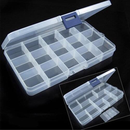 HENGJIA 1pc waterproof plastic fishing box multifunctional storage combination baffle cases 15compartments pesca fishing tackle