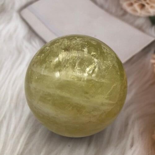 1pcs Natural citrine Crystal sphere yellow quartz gemstone ball Reiki healing