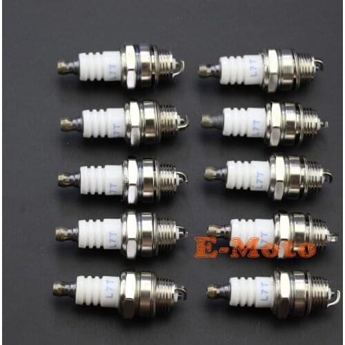 10X L7T Spark Plug For 2 Stroke ATV MINI Super Pit Dirt Pocket Bike Scooter Quad 47cc 49cc 50cc Lawnmower Strimmer Hedge Trimmer
