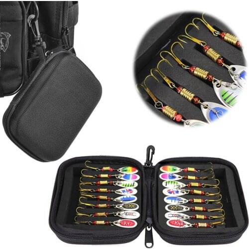 16Pcs Fishing Lures Spinners Baits Spoon Set With Tackle Bag Treble Hooks Hand Spinner Crankbaits Fly Fishing Tackle Tool New