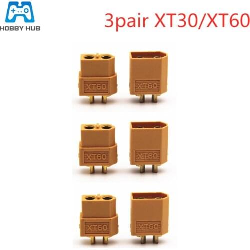 3Pair XT30/XT60 Male Female Bullet Connectors Plug For RC Lipo Battery Wholesale For RC Lipo Battery quadcopter toys battery