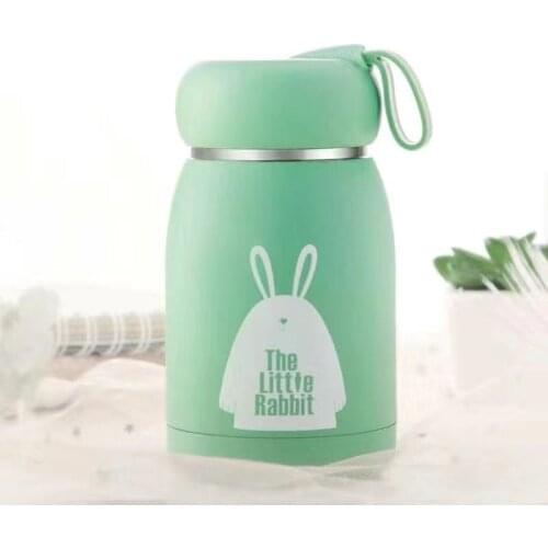 320ml Cute Rabbit Mini Thermos Cup Kids Adult Cartoon Hot Water Bottle Stainless Steel Thermal Coffee Mug Vacuum Flask Insulated