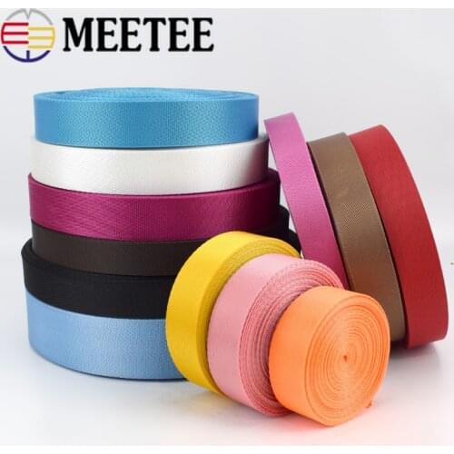 10M 0.7mm Thick 25mm Polyester Nylon Webbings Ribbon Band Outdoor Backpack Bag Strap DIY Dog Collar KnapsackTapes Bias Binding