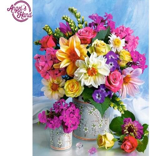 5d diy Diamond embroidery colorful flower diamond painting Cross Stitch full drill Rhinestone mosaic home decoration